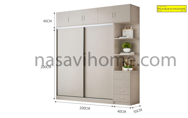 Tủ quần áo gỗ melamine An Cường NSVTA-0010