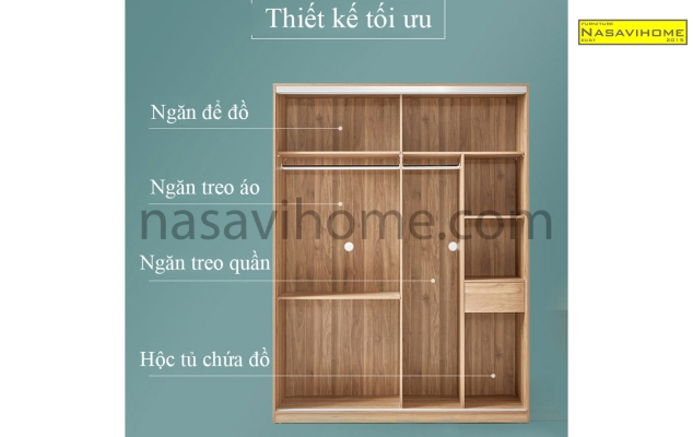 Tủ quần áo gỗ Melamine An Cường NSVTA-0015